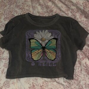 O'Neill Kids Floral Butterfly Tee - Gray